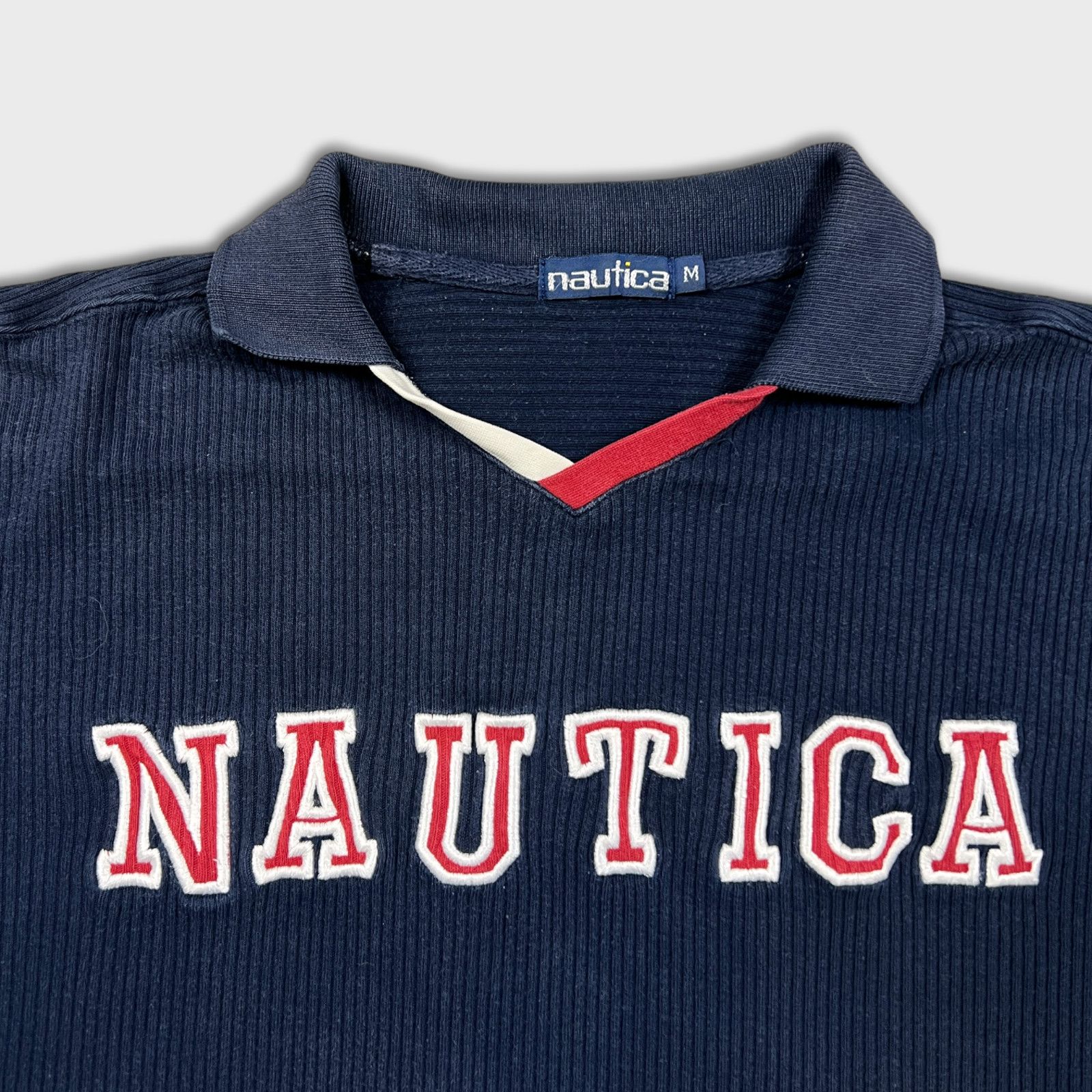 Nautica × Vintage Vintage 90s Nautica Shirt Medium Spellout Preppy Casual Polo Size US M / EU 48-50 / 2 - 2 Thumbnail