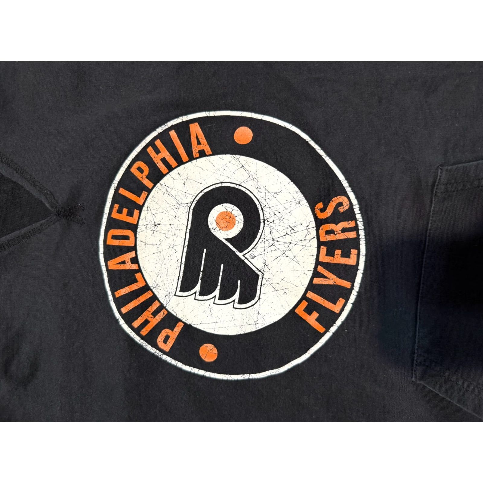 NHL NHL Calhoun Shirt Men's Large Black White Orange Hooded Philadelphia Flyers Crew Neck T-Shirt Mens Size US L / EU 52-54 / 3 - 5 Thumbnail