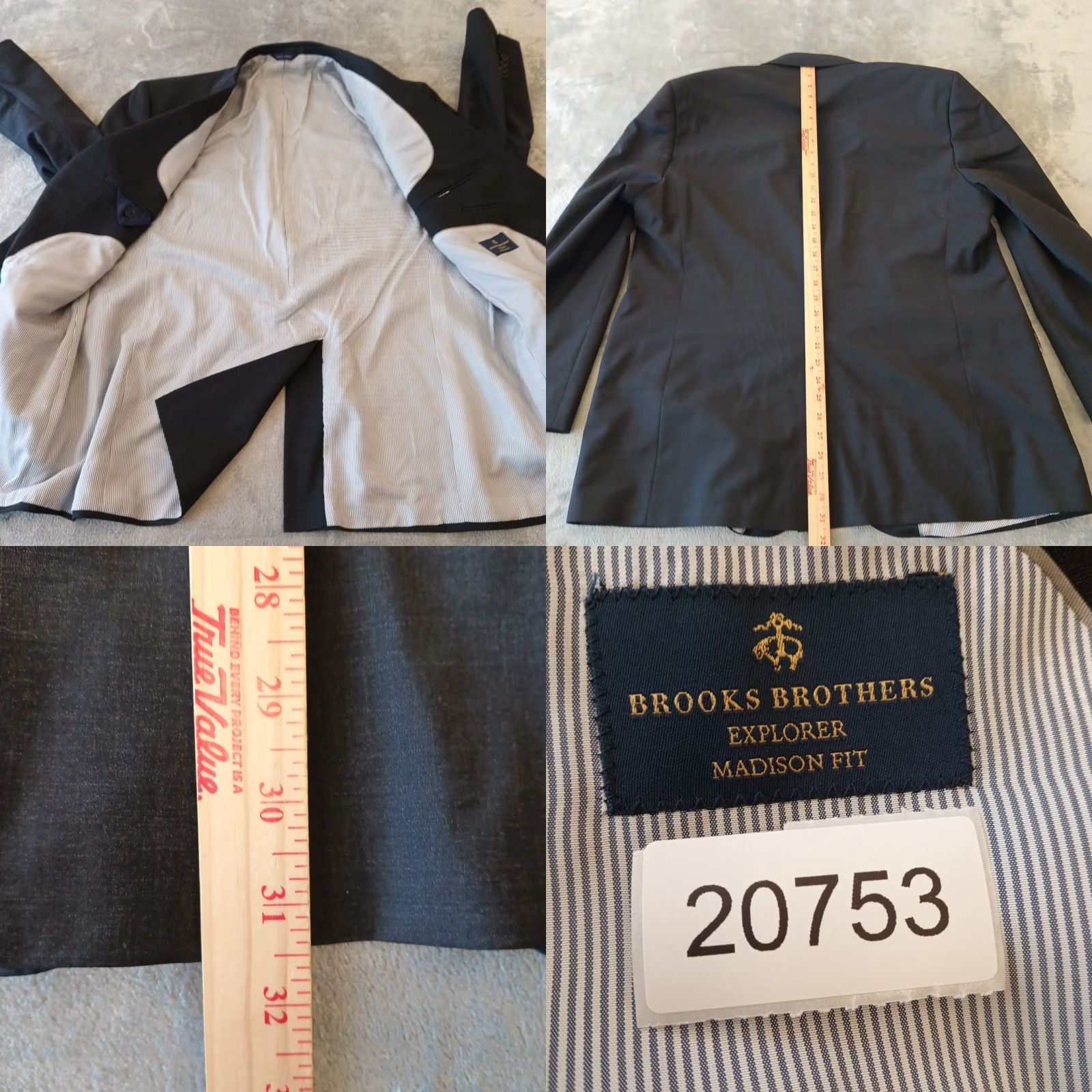 Brooks Brothers Brooks Brothers Blazer Jacket / Coat Madison Fit Two Button Wool Blend Gray 48R Mens Regular Notch Lapel 2 Piece Single-Breasted White Size 48R - 8 Thumbnail