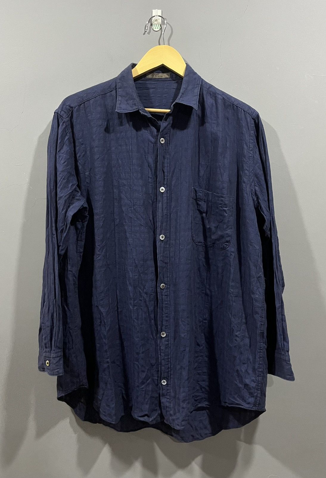 Yohji Yamamoto Vintage 80s Y’s For Men Oversized Indigo Linen cotton Shirt Size US XL / EU 56 / 4 - 1 Thumbnail