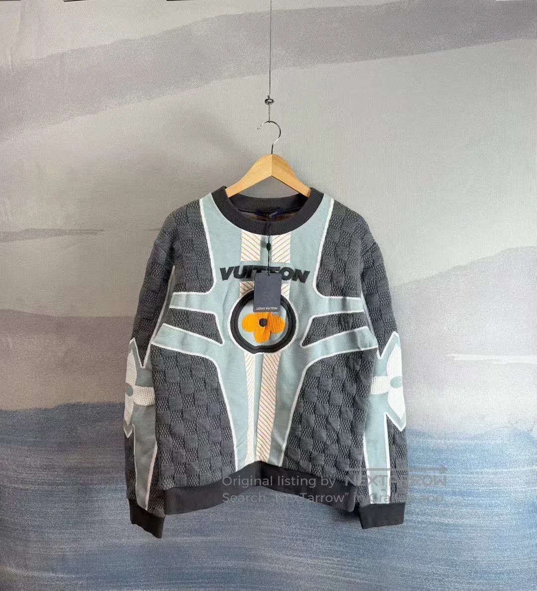 Louis Vuitton Louis Vuitton Ski Color-Block Checkered Floral Knit Sweats Size US L / EU 52-54 / 3 - 1 Thumbnail