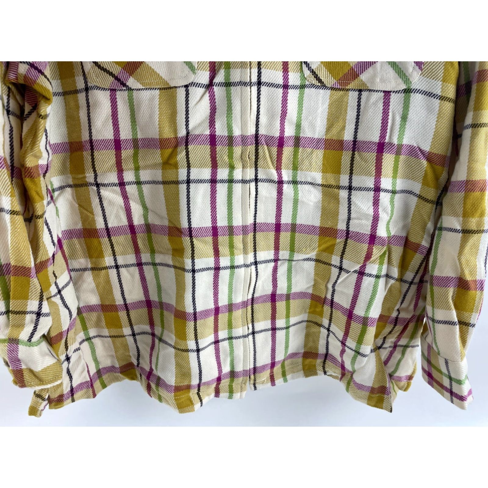 Vintage New York & Company Shacket Shirt Womens Large Mustard Button Up Pocket Flaps NWT Size L / US 10 / IT 46 - 5 Thumbnail