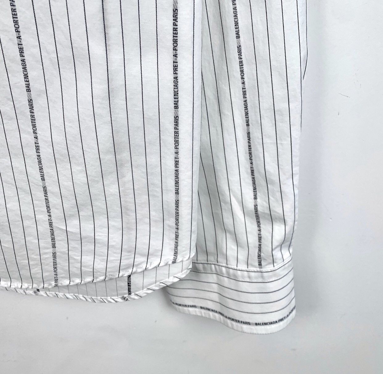Balenciaga Balenciaga white logo letter cotton lapel long sleeved shirt Size US M / EU 48-50 / 2 - 5 Thumbnail