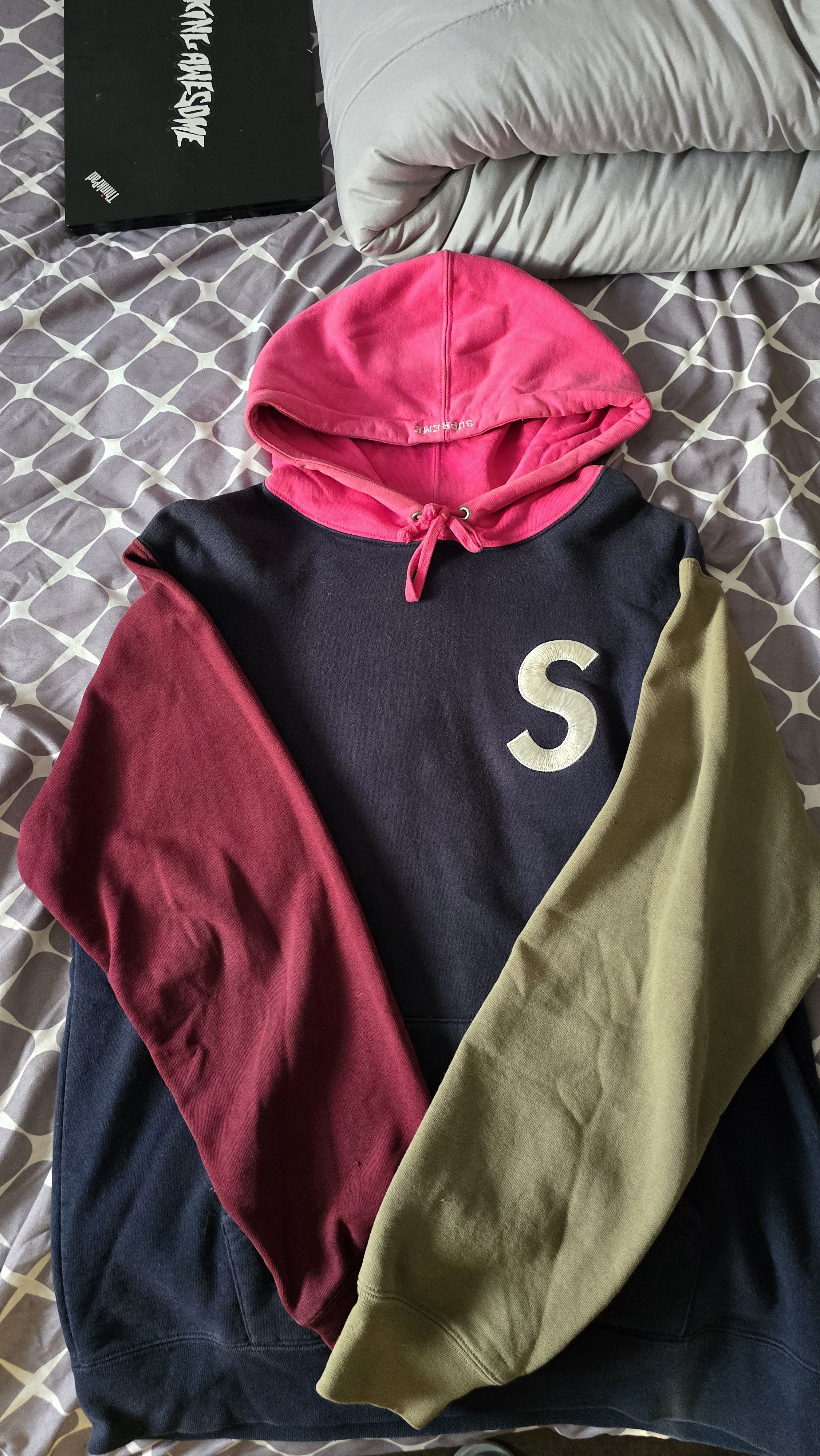 Supreme Supreme S logo ColorBlocked Hoodie Grailed