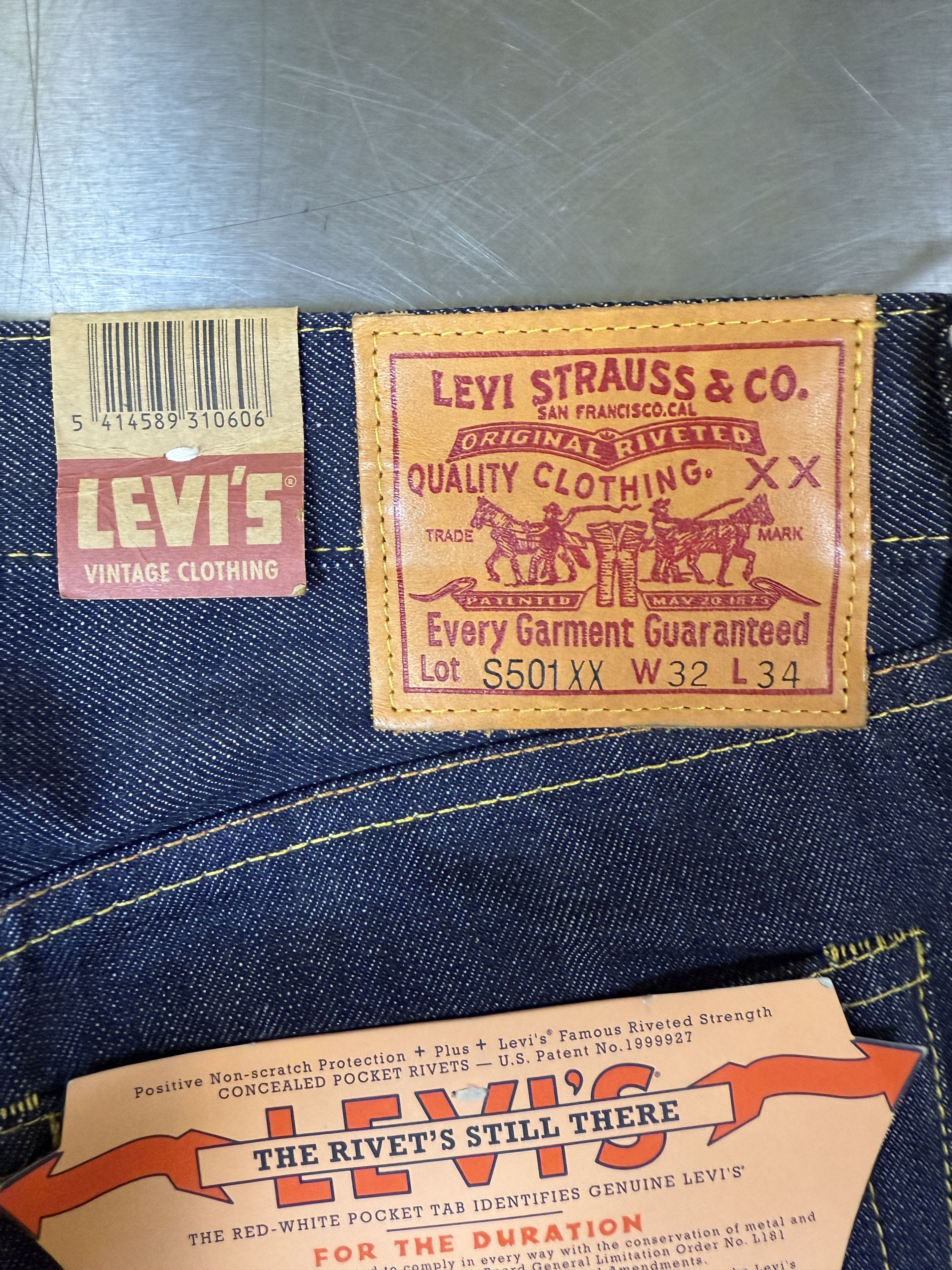 Levi's Vintage Clothing Levi's Vintage 1944 WWII S501XX Cone Mills Denim Jeans Size US 32 / EU 48 - 6 Thumbnail