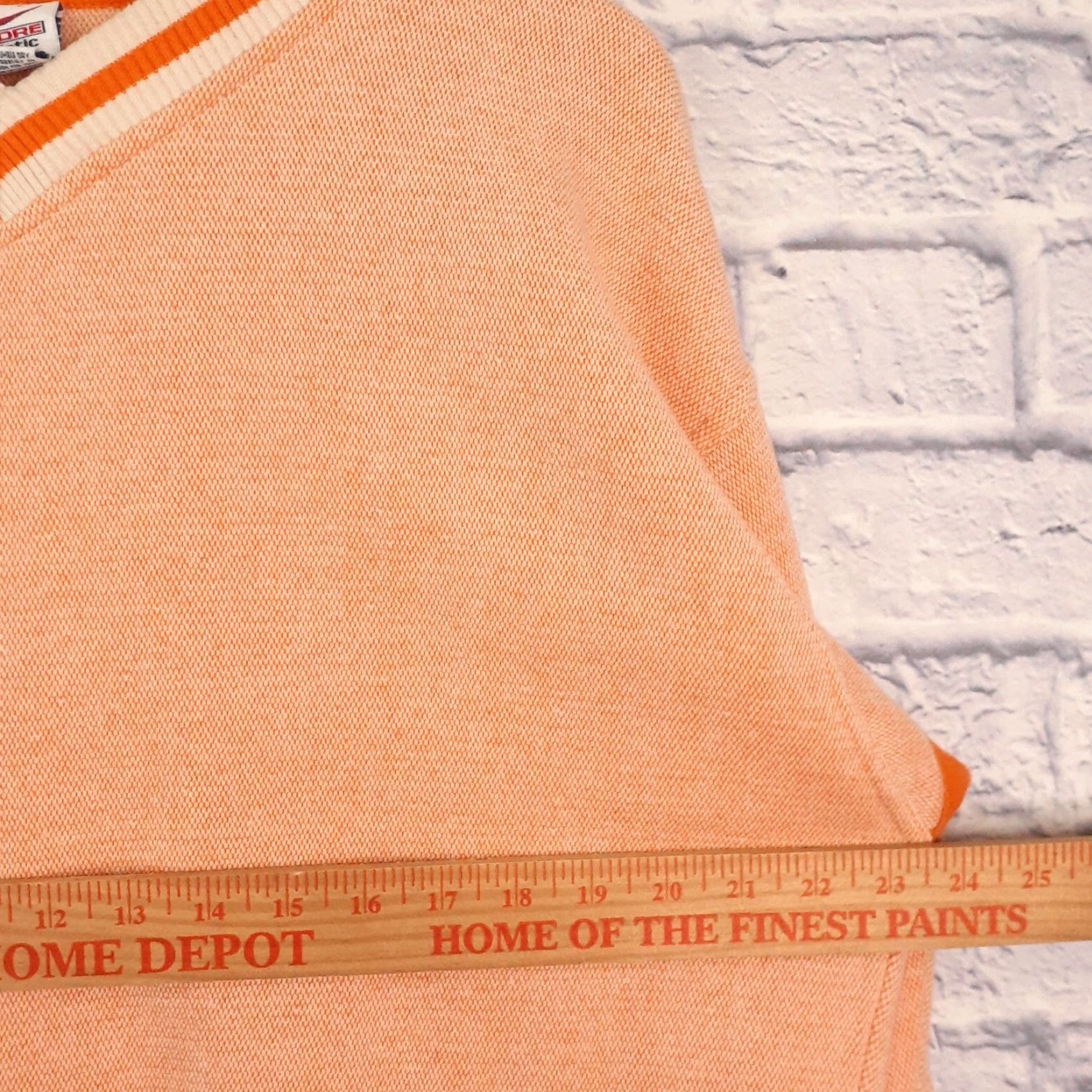 Vintage VINTAGE Cadre Athletic Varsity V Neck Sweater Mens Large Unisex Adults Pullover Knit Orange Cotton Blend Long Sleeve Sports Academia 90s Size US L / EU 52-54 / 3 - 3 Thumbnail