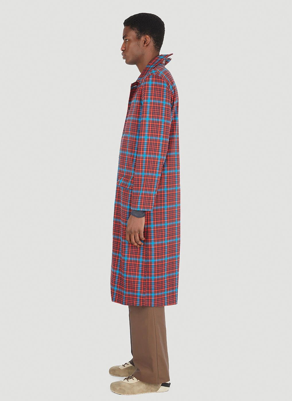 Acne Studios NWT $560 - Deadstock Check Long Split Trench Coat Size US L / EU 52-54 / 3 - 2 Thumbnail