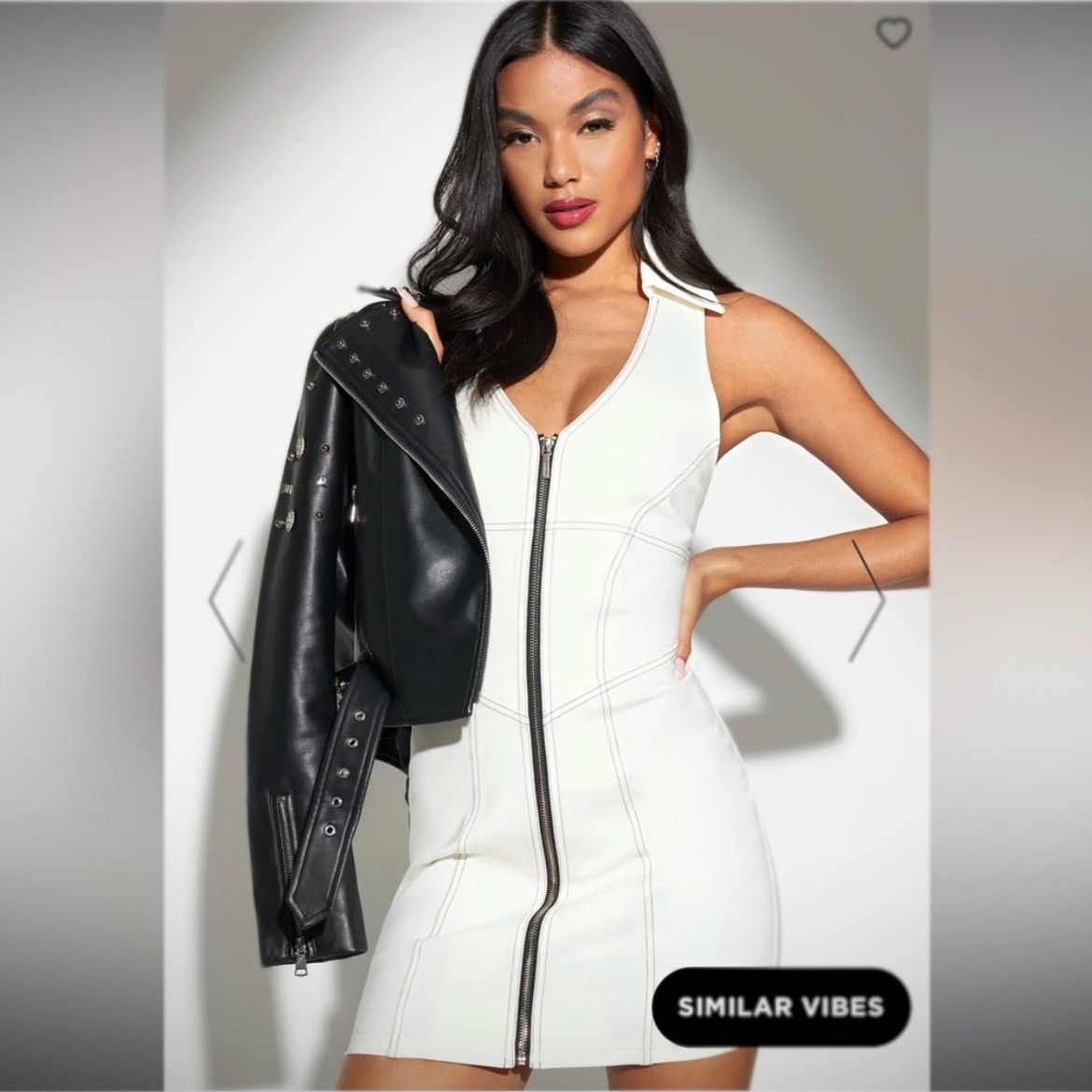 Bebe Bebe White Racerback Moto Mini Dress Medium M BNWT Size M / US 6-8 / IT 42-44 - 2 Thumbnail