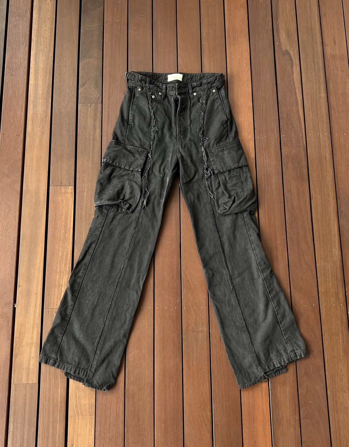 Vuja De KIMONO-DYED DIVISOR FLARED CARGOS | Grailed