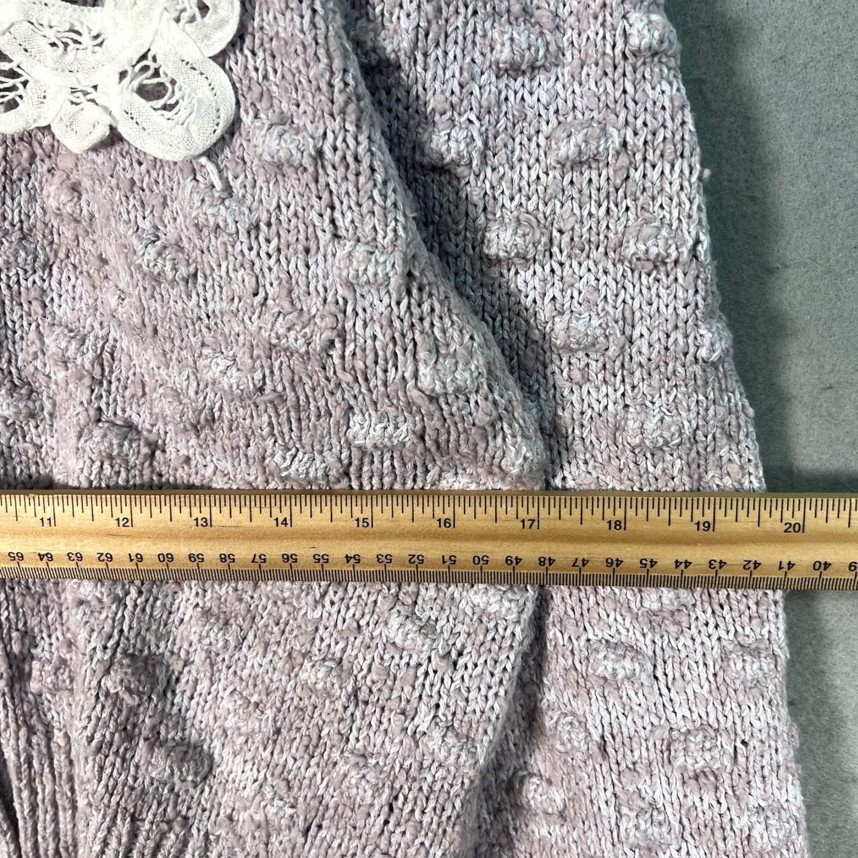 Anthropologie ANTHROPOLOGIE Balloon Sleeve Collared Cardigan Sweater Womens Large Purple Size L / US 10 / IT 46 - 2 Thumbnail