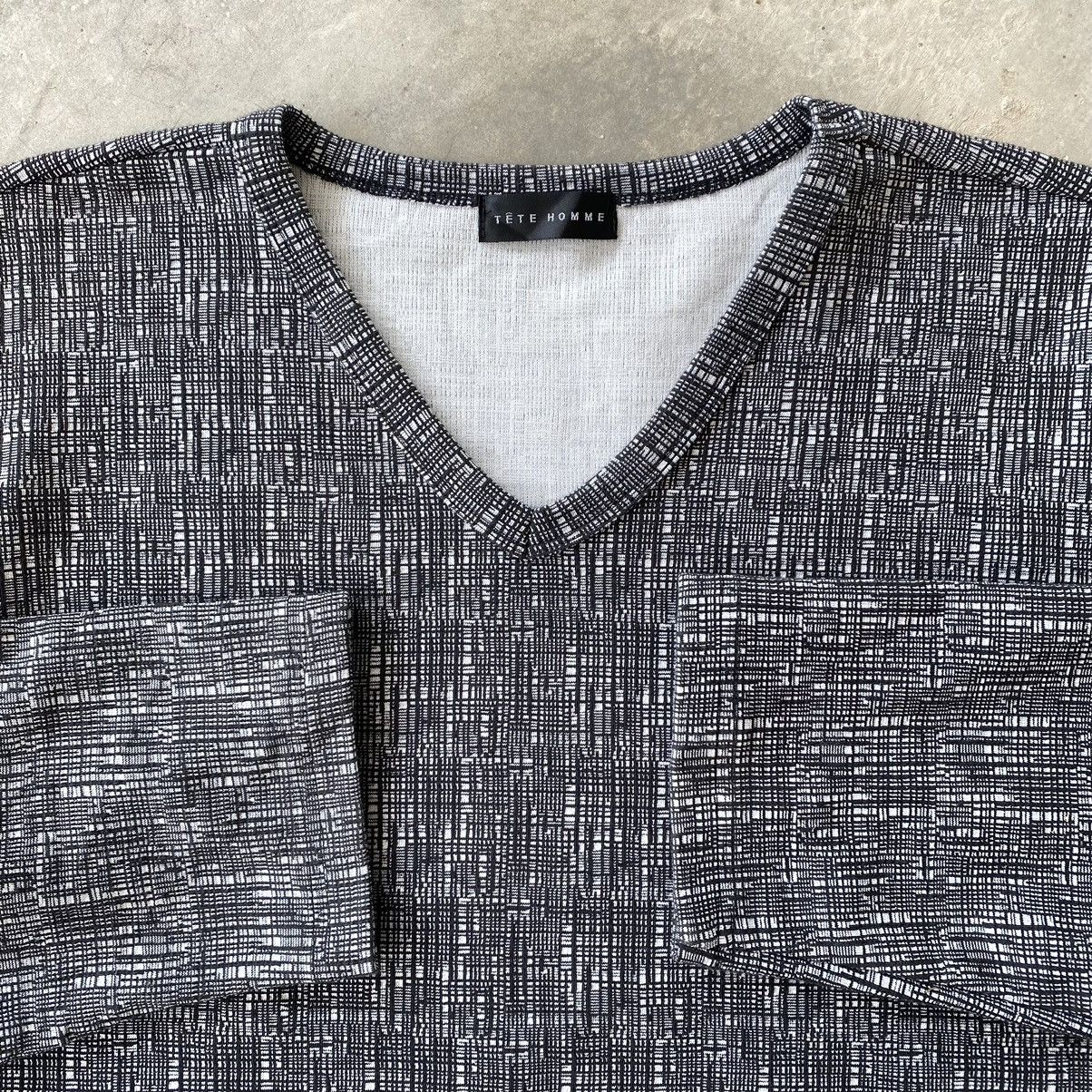 Japanese Brand × Vintage TETE HOMME Black White Sketch Design Longsleeve Shirt Size US L / EU 52-54 / 3 - 3 Thumbnail