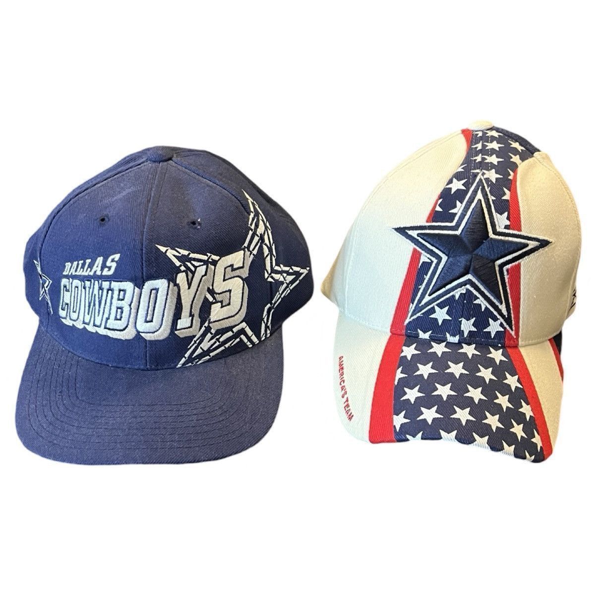 Vintage 2 90s Dallas Cowboys Snap Back Hapts Caps Reebok Pro Line Size ONE SIZE - 5 Thumbnail