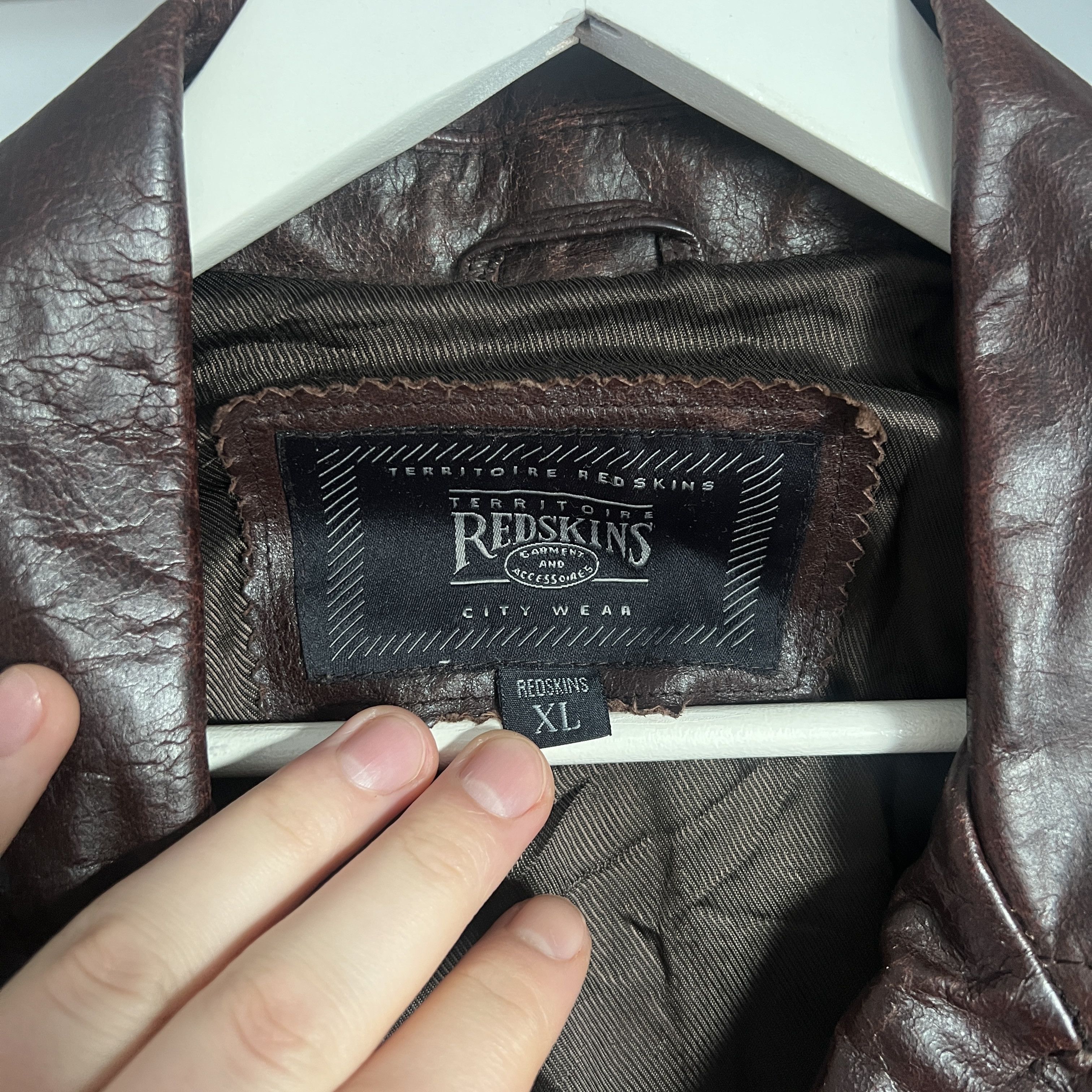 Johnson Motors × NFL Men's REDSKINS 100% Leather Brown Jacket Size XL Size US XL / EU 56 / 4 - 5 Thumbnail