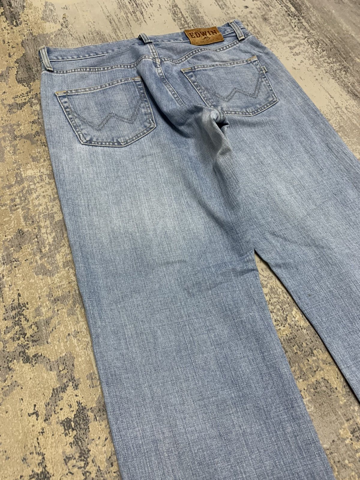 Japanese Brand Vintage Edwin Blue Wash Baggy Style Jeans 33x31.5 Size US 33 - 10 Thumbnail