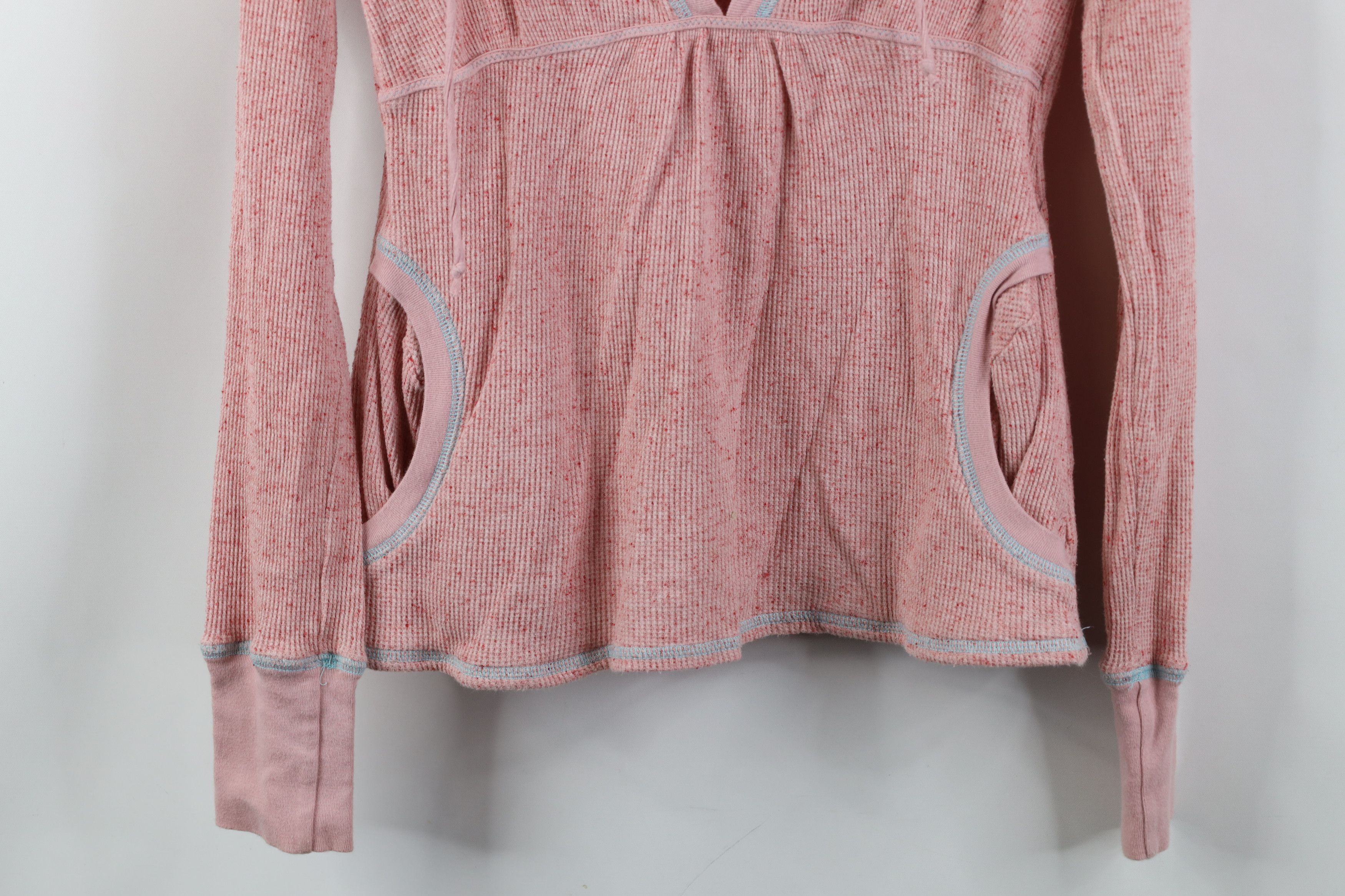 Free People Free People Babydoll Bella Thermal Waffle Knit Hoodie Size M / US 6-8 / IT 42-44 - 3 Thumbnail