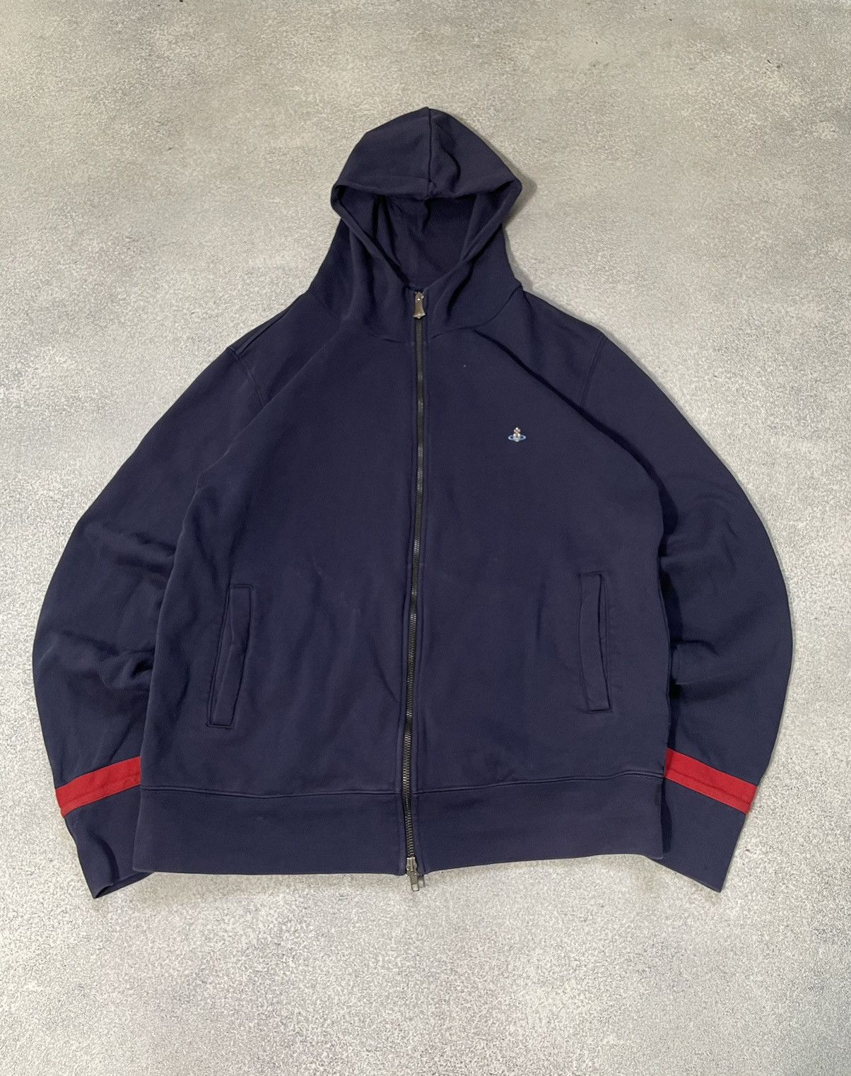 トップス Vivienne Westwood RED LABEL zip hoodie Vivienne Westwood Red Label Asymmetrical Zip-Up Long Hoodie
