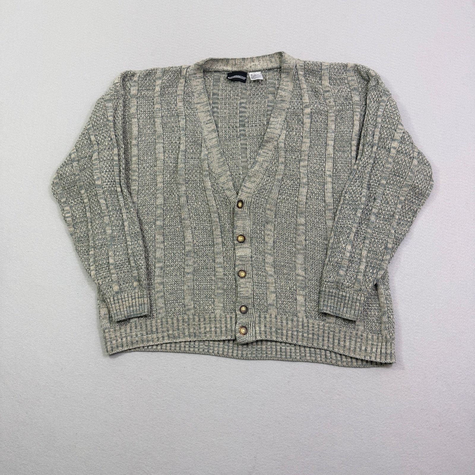 Vintage Vintage Expressions Cardigan Sweater Extra Large Geometric Size US XL / EU 56 / 4 - 1 Thumbnail