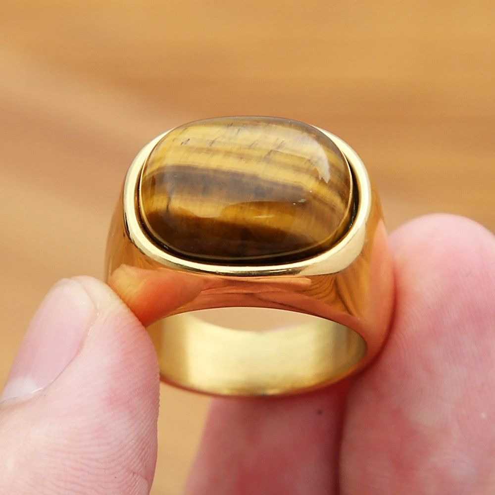 Other Tiger Eye Brown Stone Ring Size ONE SIZE - 1 Thumbnail