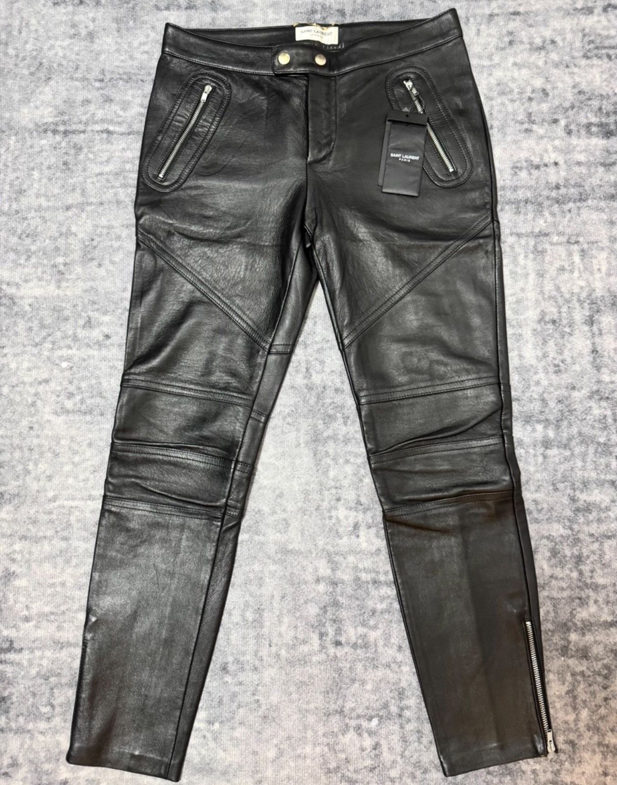 Saint Laurent Paris SLP 16FW Multi-Zip Full Lambskin Motorcycle Leather Pants Size US 32 / EU 48 - 1 Thumbnail