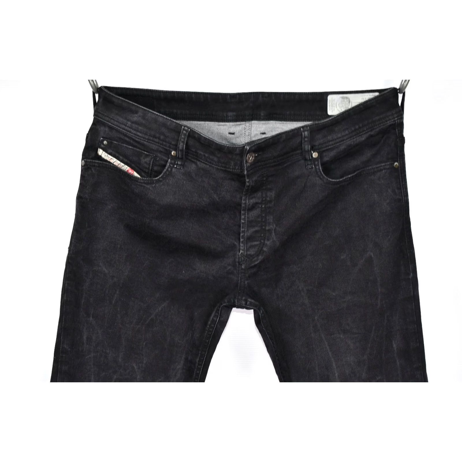Diesel Diesel Troxer 0R84A Stretch Slim-Skinny Jeans Men W36 L32 Black Size W36/L32 Vintage No Pattern Solid 5-Pocket Design Casual Denim Size US 36 / EU 52 - 4 Thumbnail