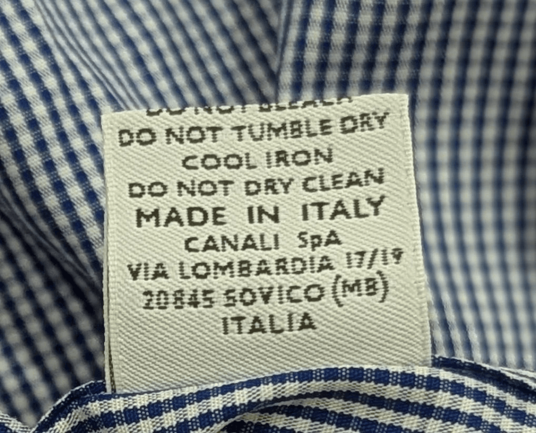 Canali CANALI Gingham Dress Shirt Navy Blue 40 US 15.75 Size US M / EU 48-50 / 2 - 7 Thumbnail