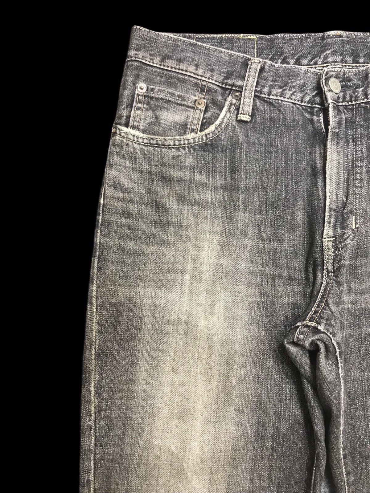 Edwin 💥THRASHED💥ARCHVL EDWIN 800SX BOTTOM DISTRESSED DENIM F244 Size US 31 - 4 Thumbnail