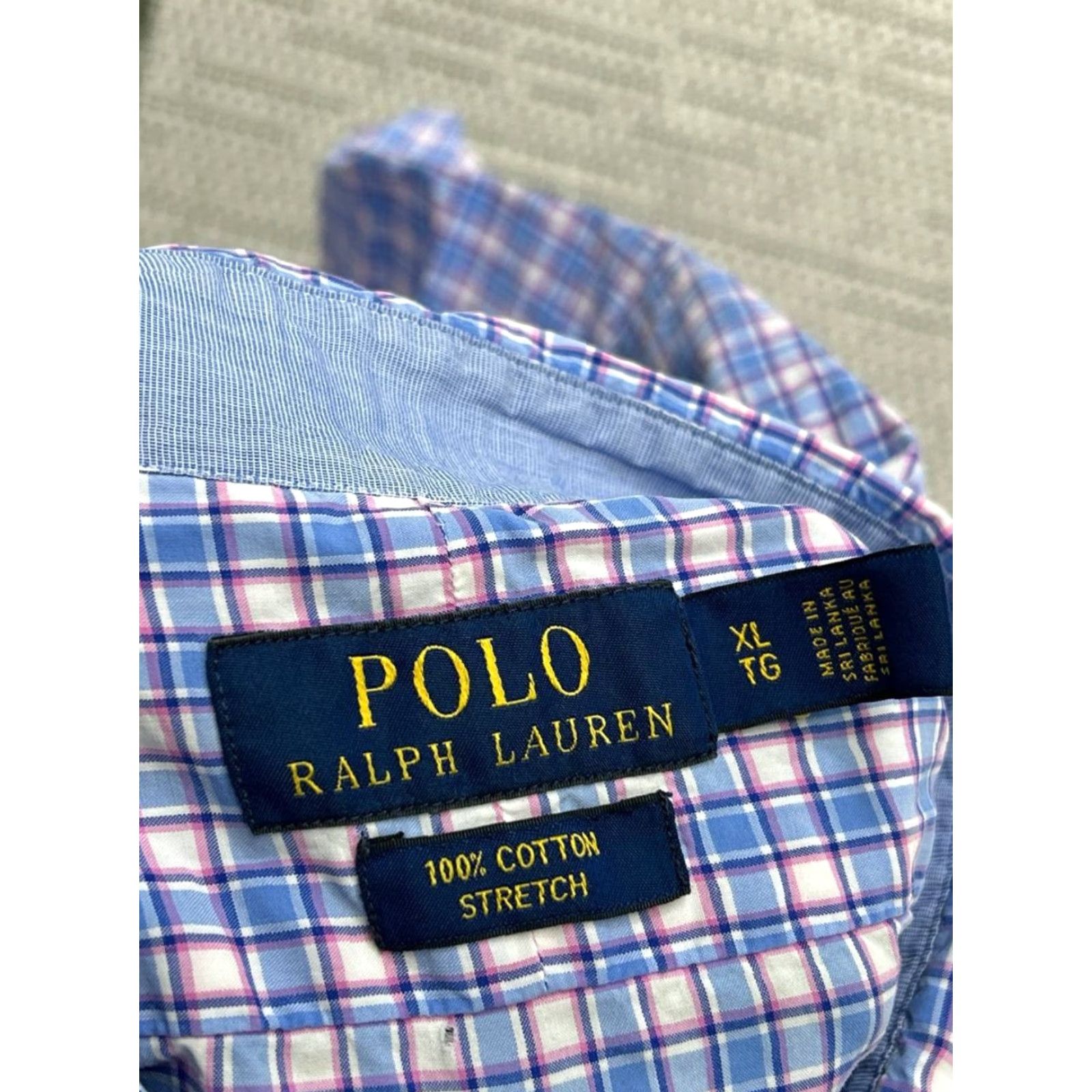 Polo Ralph Lauren Polo Ralph Lauren Shirt Mens XL Blue Cotton Stretch Plaid Barrel Cuff Button Up Size US XL / EU 56 / 4 - 3 Thumbnail