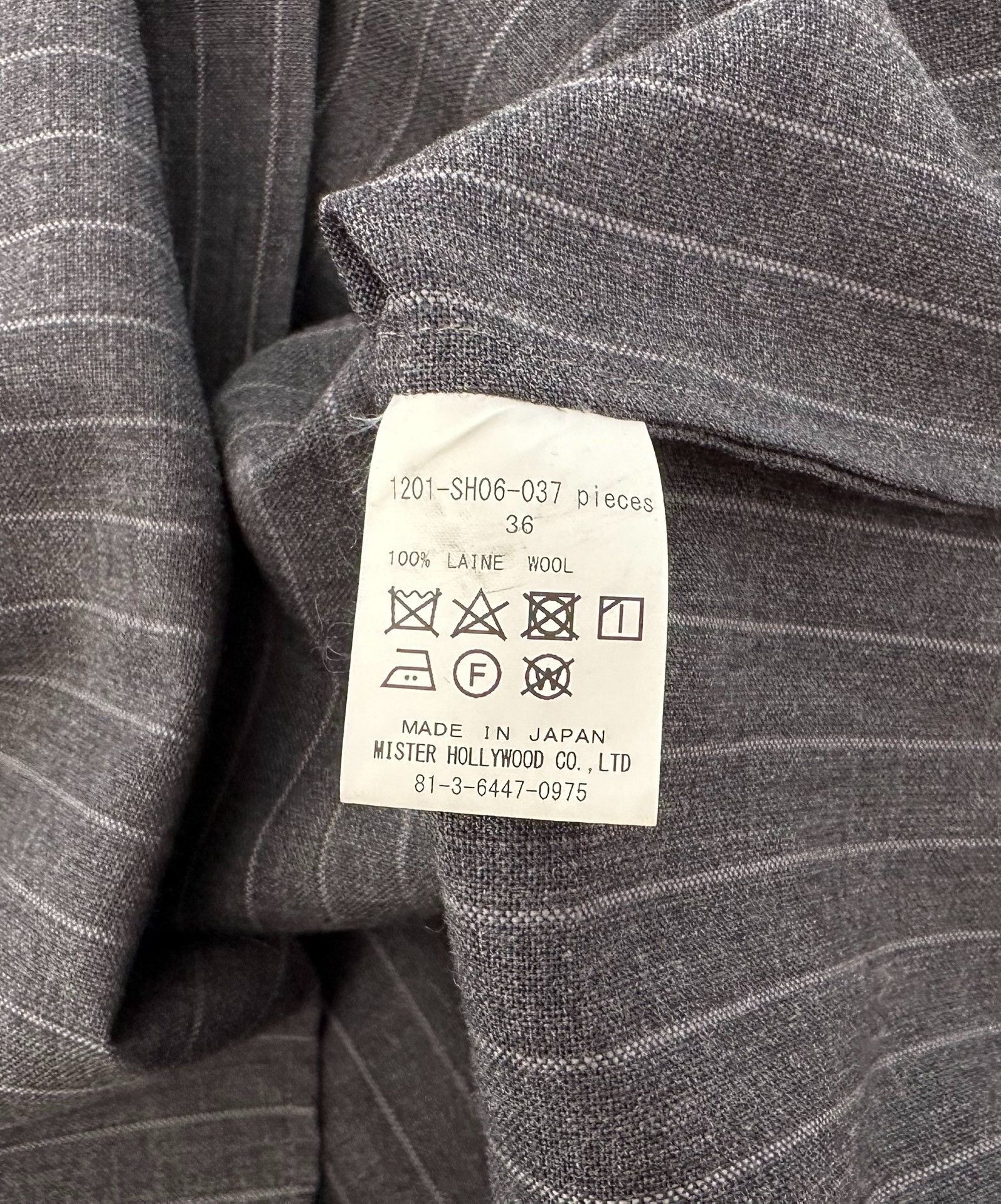 N.Hoolywood N.HOOLYWOOD Striped Pleated Wool Shirt Size US M / EU 48-50 / 2 - 3 Thumbnail