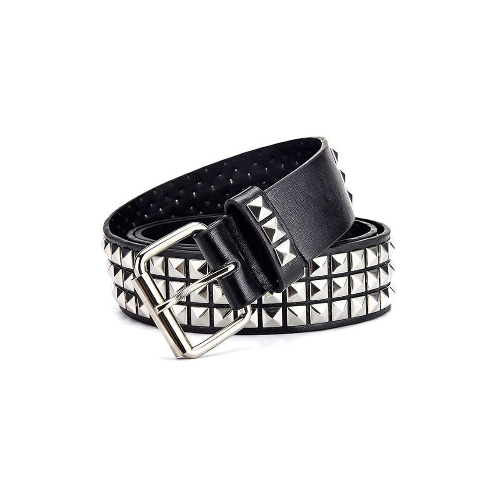 Other Punk Studded Belt Metal Pyramid Rivet Unisex Streetwear Belt Size ONE SIZE - 1 Thumbnail