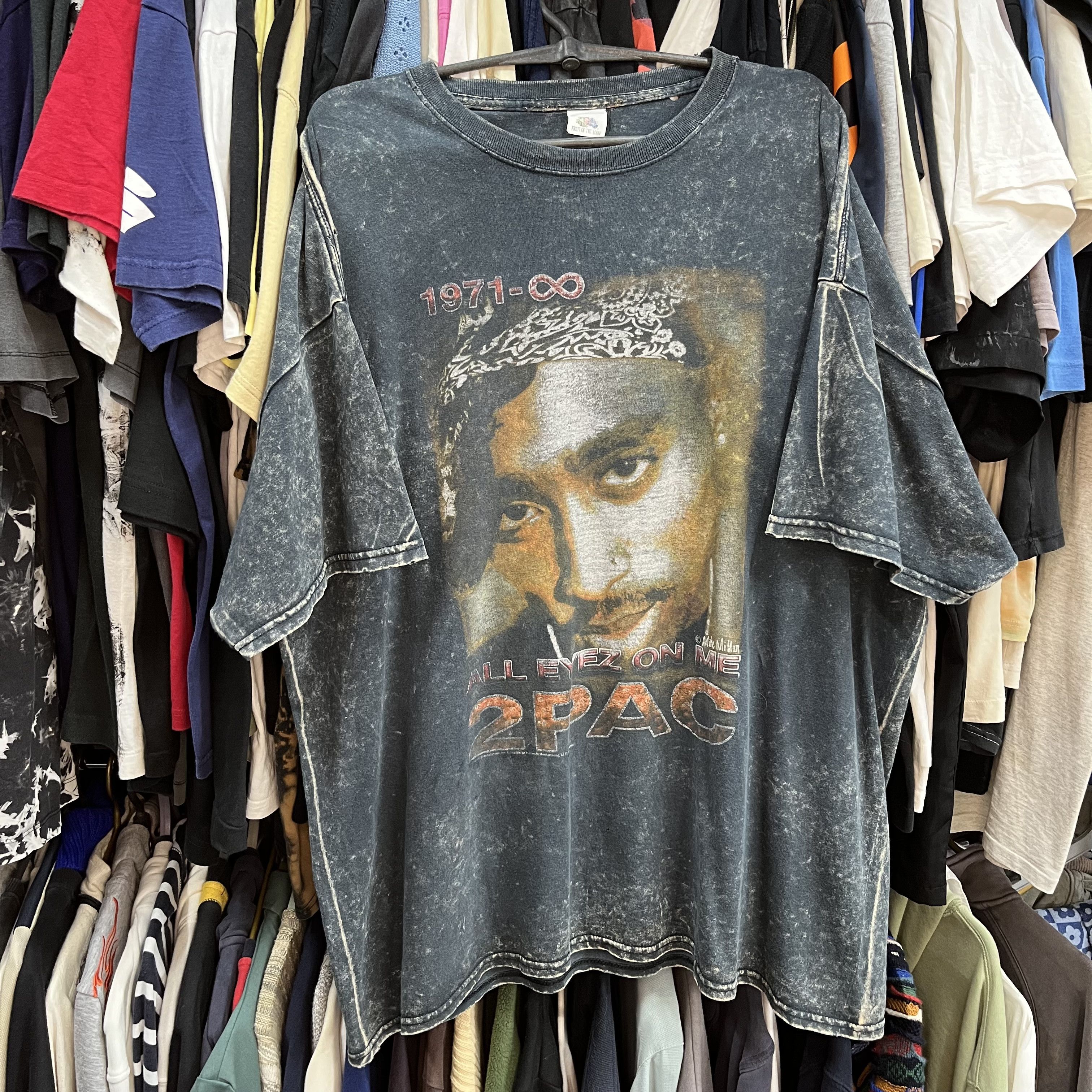 Rap Tees 2PAC AMARU SHAKUR ALL EYEZ ON ME RARE TUPAC TEE 1990s - № 76 Size US XL / EU 56 / 4 - 1 Thumbnail