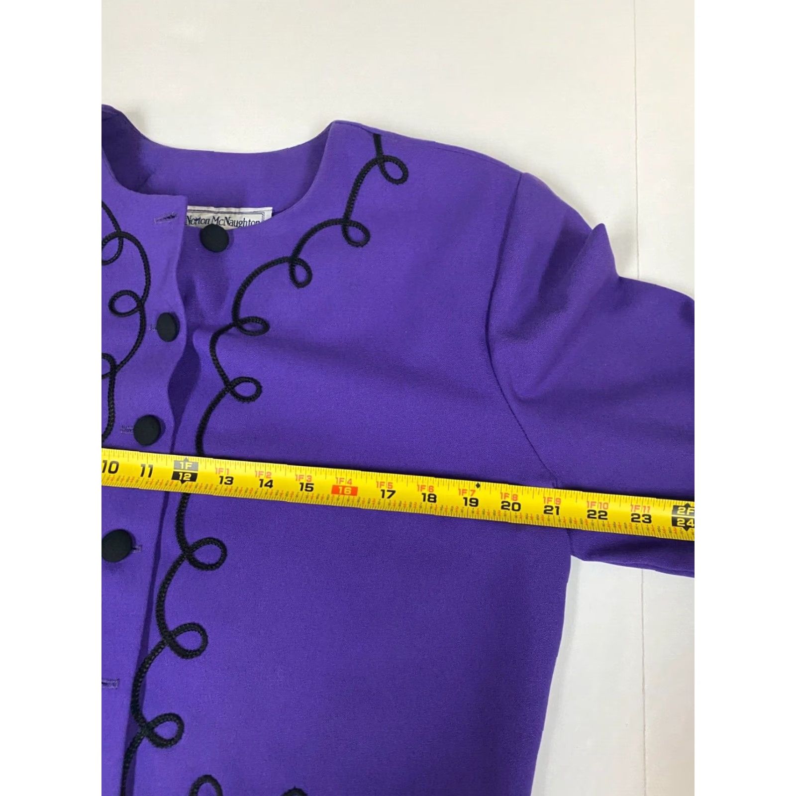 Vintage Norton McNaughton Womens Blazer 14 Purple Tuxedo Notch Lapel Single-Breasted Lightweight Mid-Length Modern Dress Jacket Size XL / US 12-14 / IT 48-50 - 6 Thumbnail