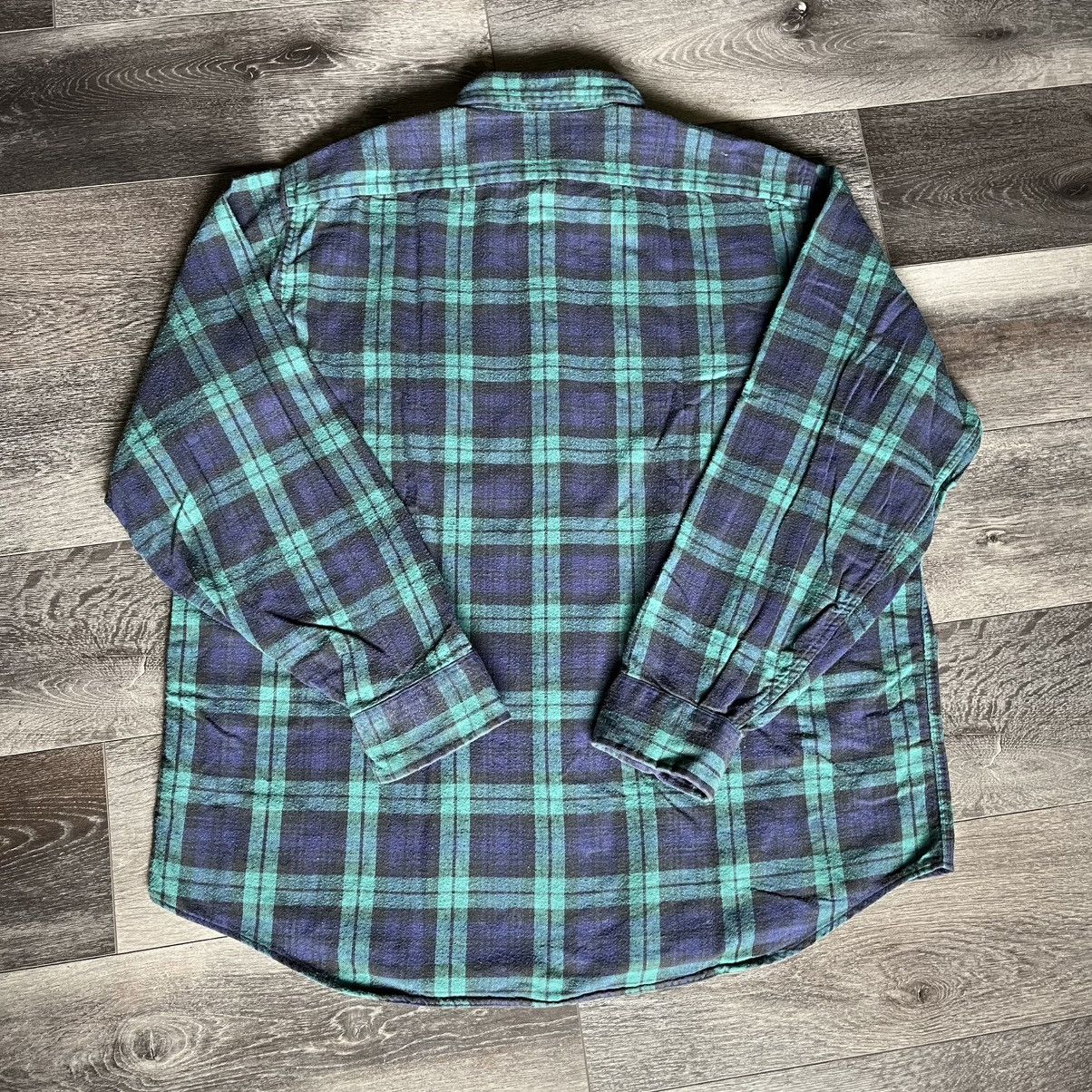 L.L. Bean Vintage 90s L.L. Bean Green/Blue Plaid Flannel Button Shirt Size US XL / EU 56 / 4 - 2 Thumbnail