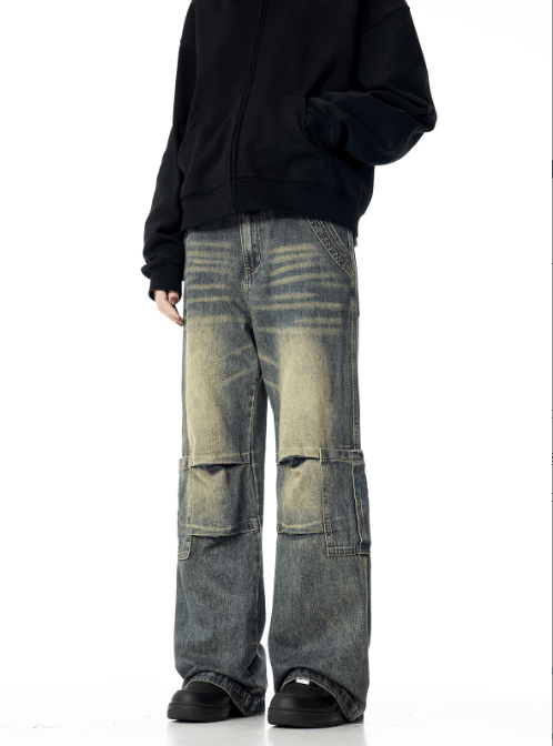 Japanese Brand American washed loose casual versatile cleanfit cargo jeans Size US 32 / EU 48 - 3 Thumbnail