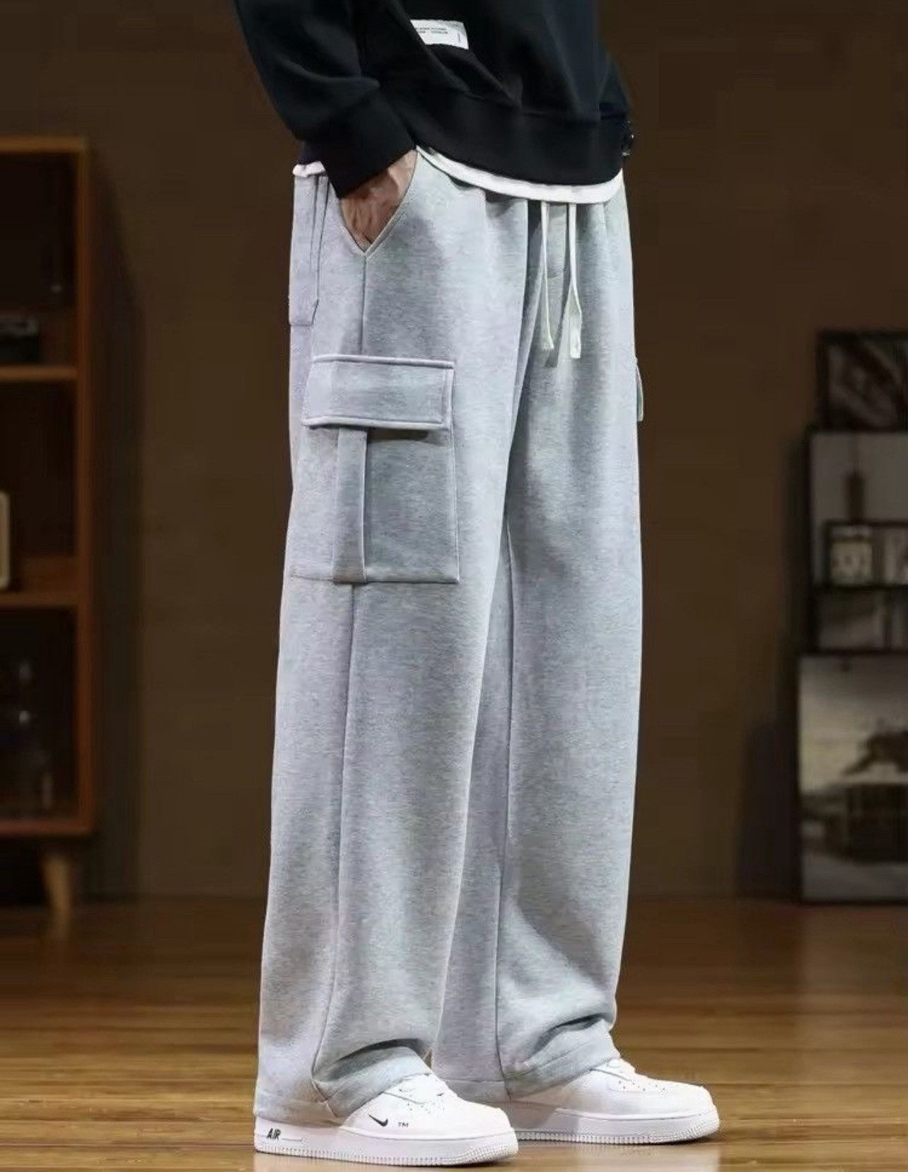 Japanese Brand Multi-Pockets Drawstring Cotton Casual Sweatpant Size US 29 - 4 Thumbnail