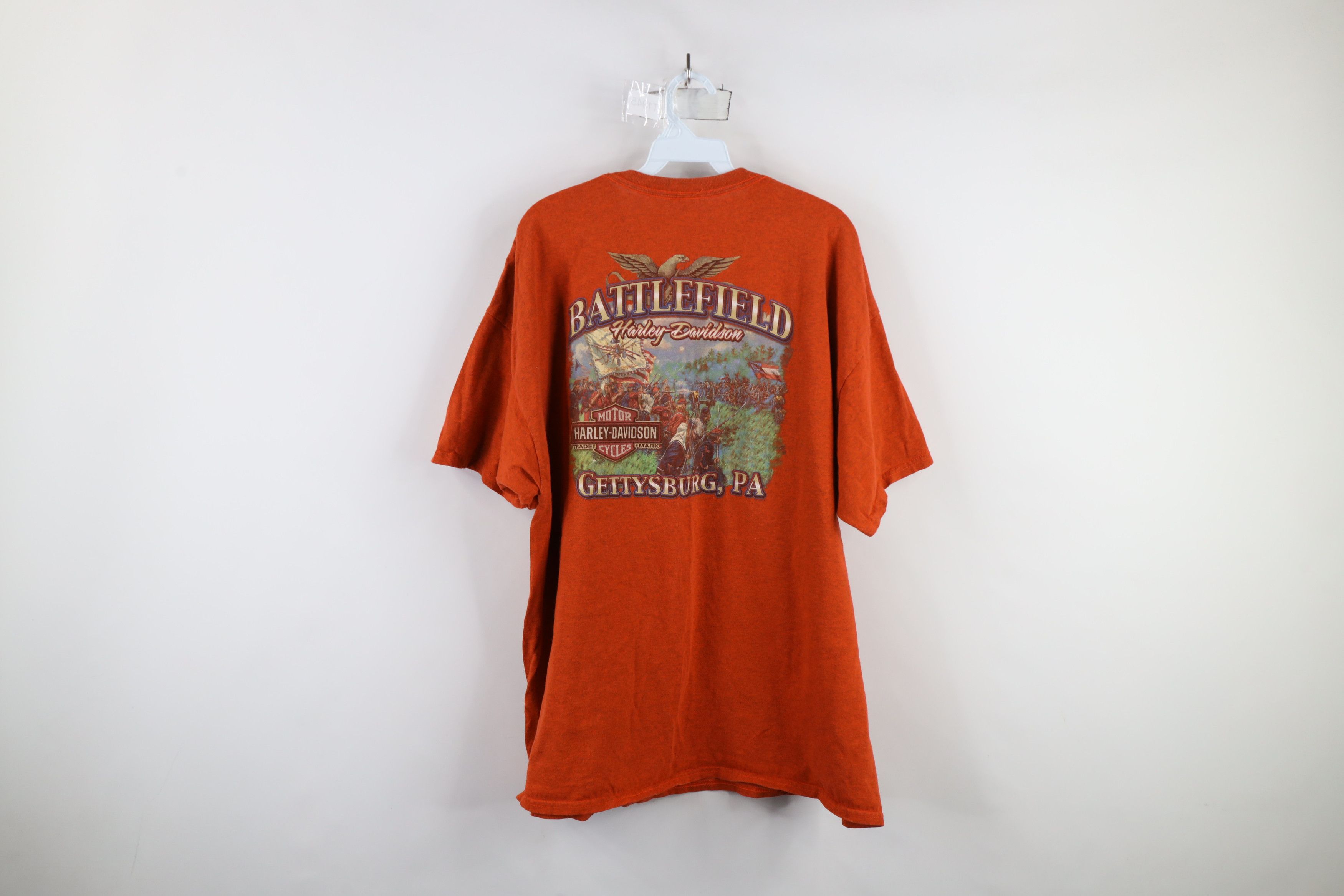 Harley Davidson × Vintage Vintage Y2K Harley Davidson Eagle Engine T-Shirt Orange Size US XXL / EU 58 / 5 - 9 Thumbnail