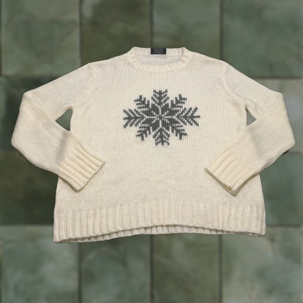 Vintage Wooden Ships Sweater Women S/M Cream Snowflake Knit Winter Holiday Crew Neck Long Sleeve Christmas Womens Size S / US 4 / IT 40 - 1 Thumbnail