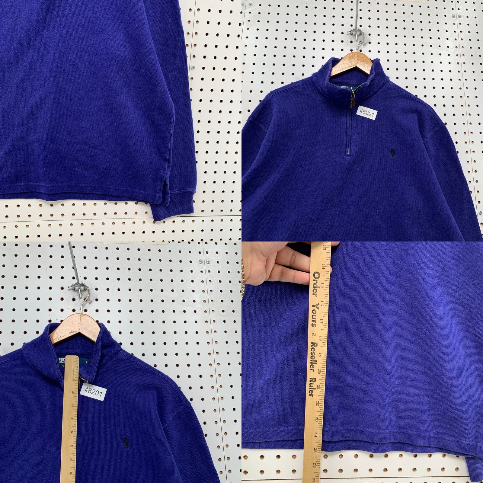 Polo Ralph Lauren Polo Ralph Lauren Quarter 1/4 Zip Sweater Mens Large Blue Mock Neck Preppy Size US L / EU 52-54 / 3 - 8 Thumbnail