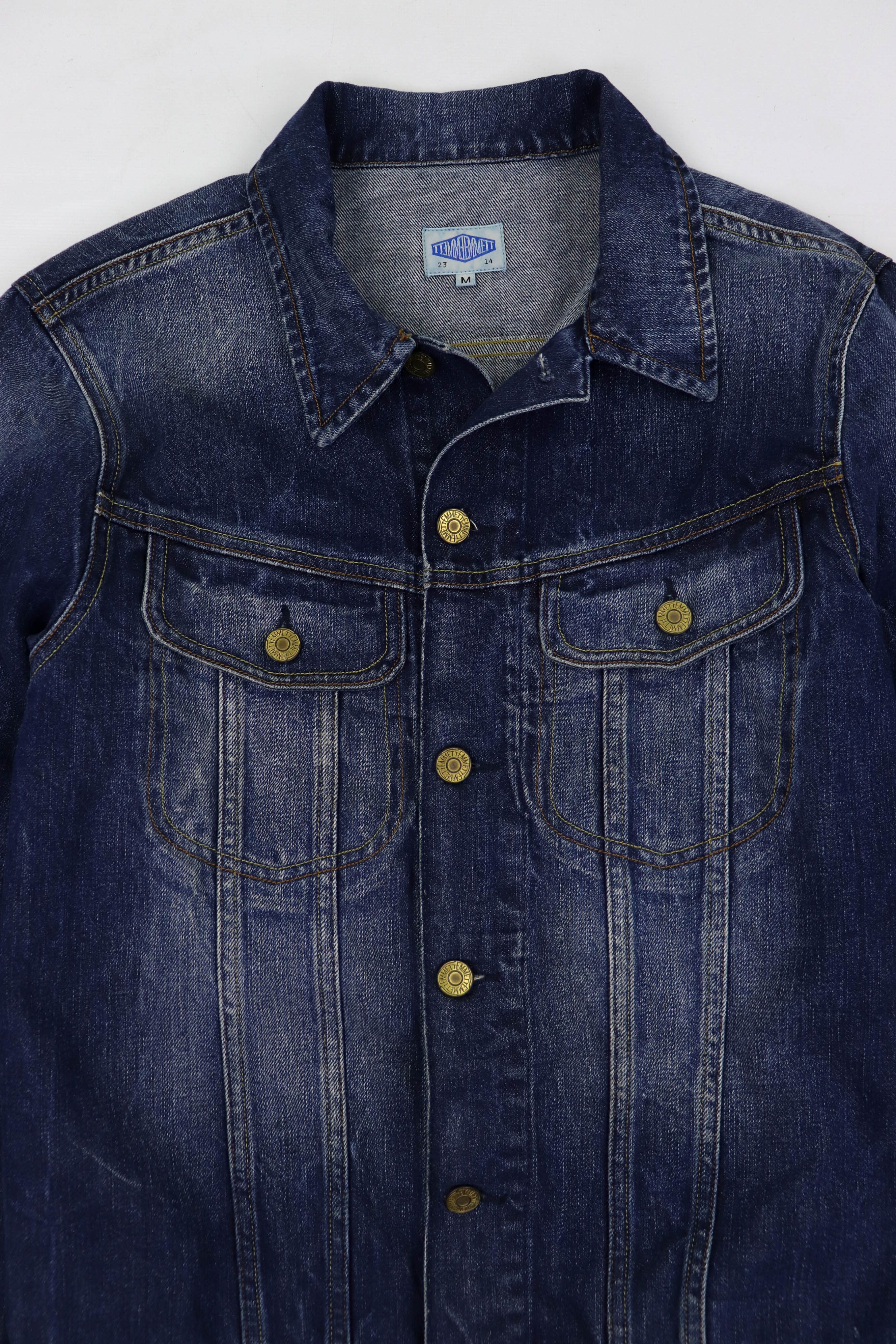 Emmett Emmett Bob Denim Used Indigo Blue Jeans Trucker Rider Jacket Size US M / EU 48-50 / 2 - 3 Thumbnail