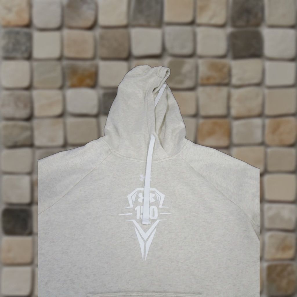Under Armour Under Armour Hoodie Mens XL Ivory Pullover Sweatshirt Cotton Blend Fleece Hooded Regular Fit Size US XL / EU 56 / 4 - 1 Thumbnail