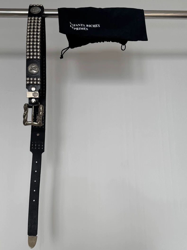 Custom Silver Studded Rose Belt