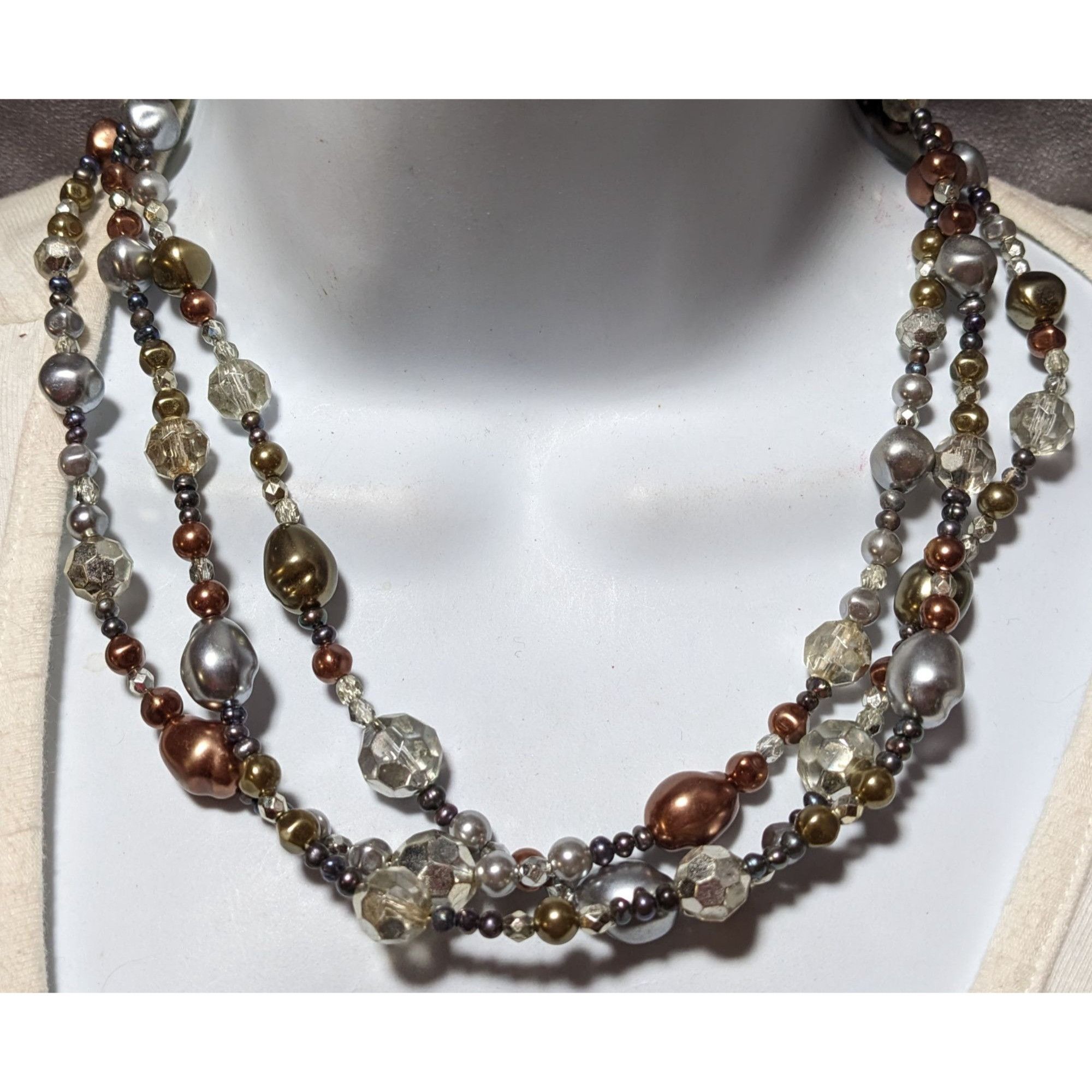 Other Metallic Multilayer Glam Beaded Necklace Size ONE SIZE - 7 Thumbnail