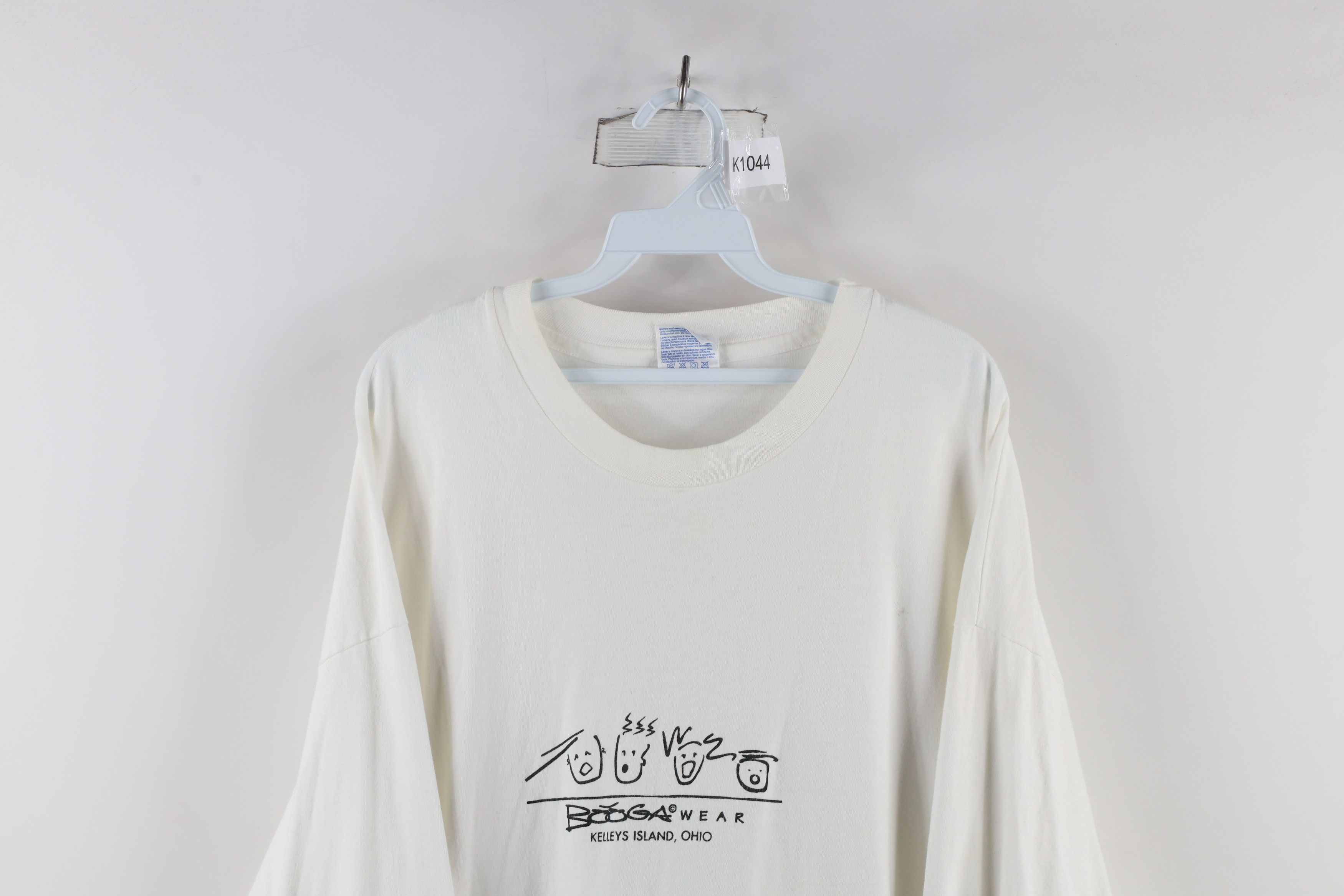 Hanes × Vintage Vintage 90s Island Ohio Booga Wear Long Sleeve T-Shirt White Size US XXL / EU 58 / 5 - 2 Thumbnail