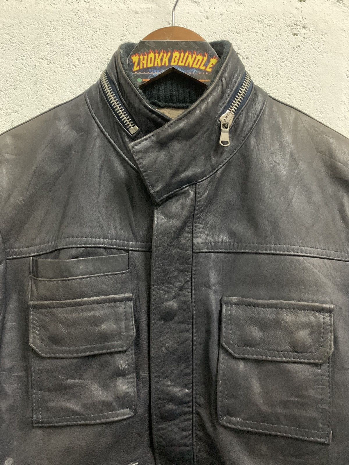 Dacute Vintage Dacute Distressed Leather Jacket Size US S / EU 44-46 / 1 - 10 Thumbnail