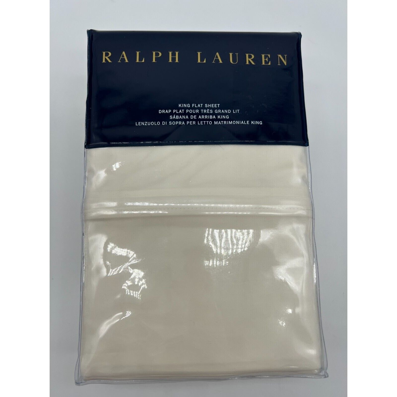 Ralph Lauren Ralph Lauren Solid Percale King Flat Sheet Regata Cream Bed Size ONE SIZE - 9 Thumbnail
