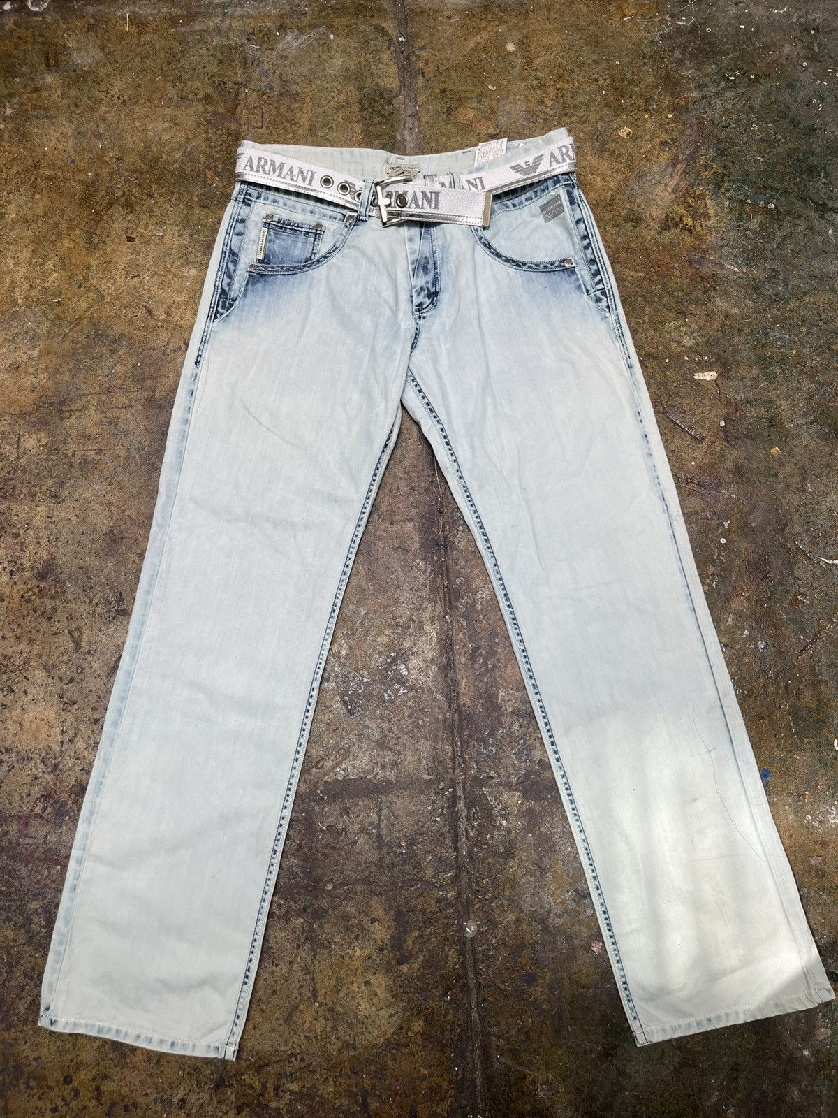 Emporio Armani Vintage Emporio Armani Light Wash Jeans Size US 36 / EU 52 - 1 Thumbnail