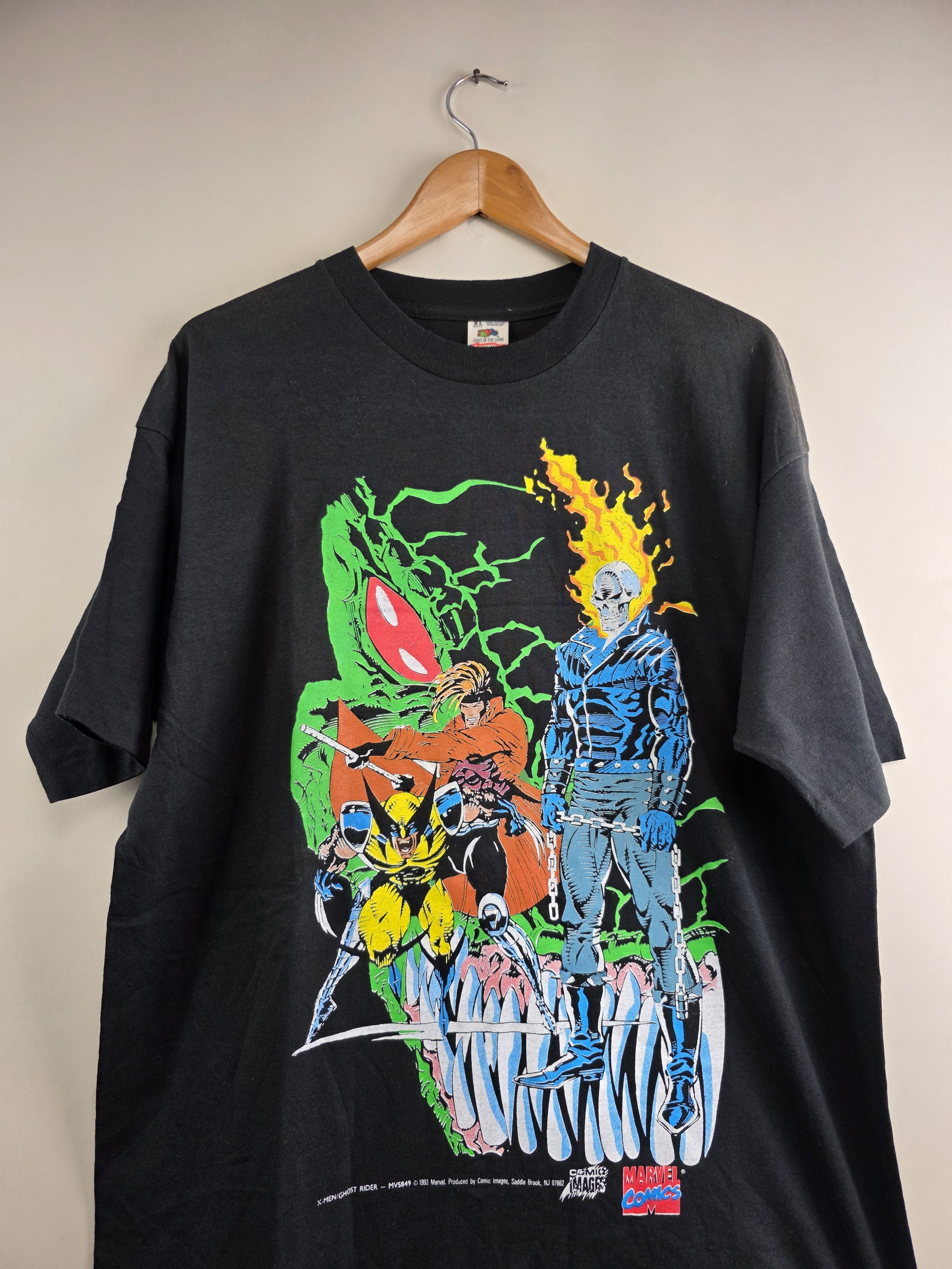 Marvel Comics × Vintage 1993 Marvel Comics X Men Ghost Rider Wolverine XL 23" 31" Size US XL / EU 56 / 4 - 2 Thumbnail