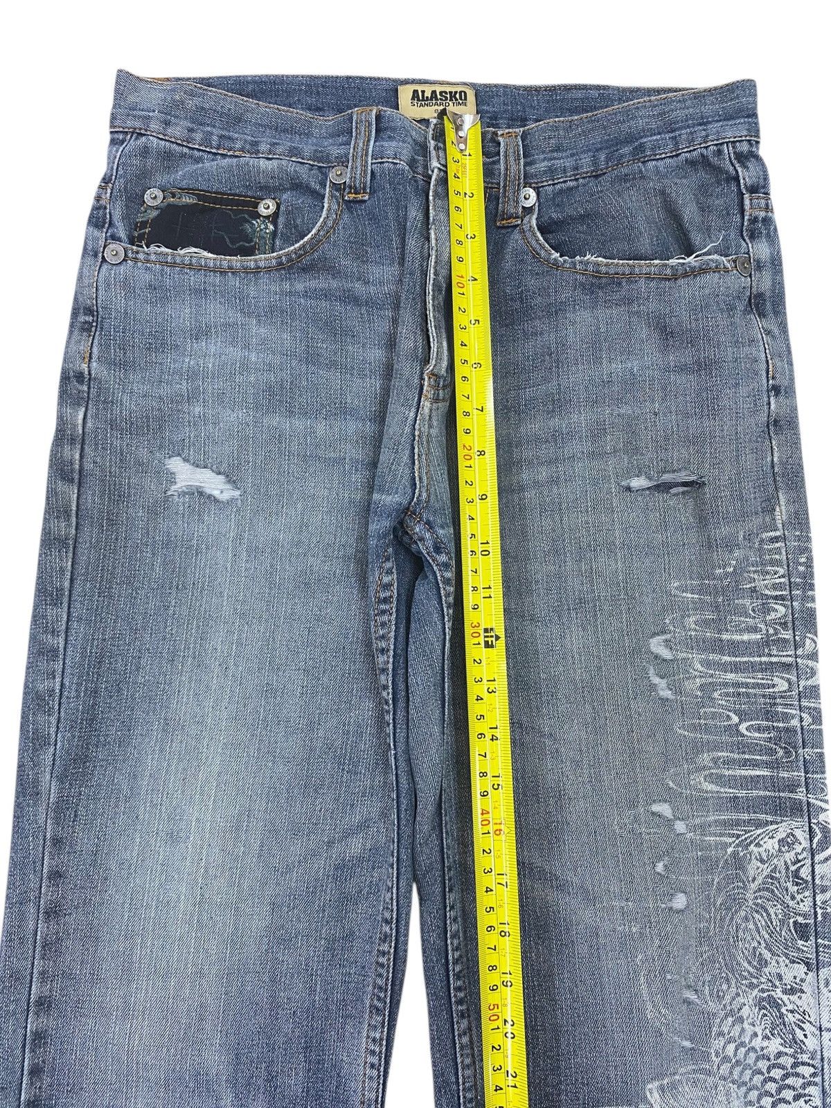 Other Japanese Brand Faded Wash Stye Embroidered Jeans Size US 31 - 6 Thumbnail