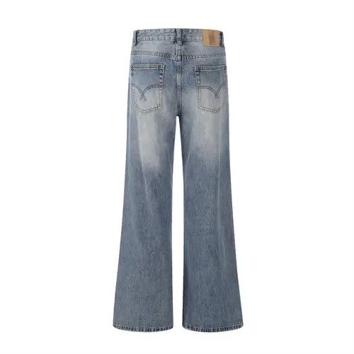 Japanese Brand Washed gradient men's street fashion casual flared jeans Size US 34 / EU 50 - 3 Thumbnail