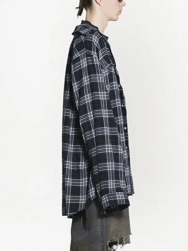 Balenciaga o1mt1gz0226 Trompe L'OEil Shirt Large Fit In Multicolor Size US XL / EU 56 / 4 - 3 Thumbnail