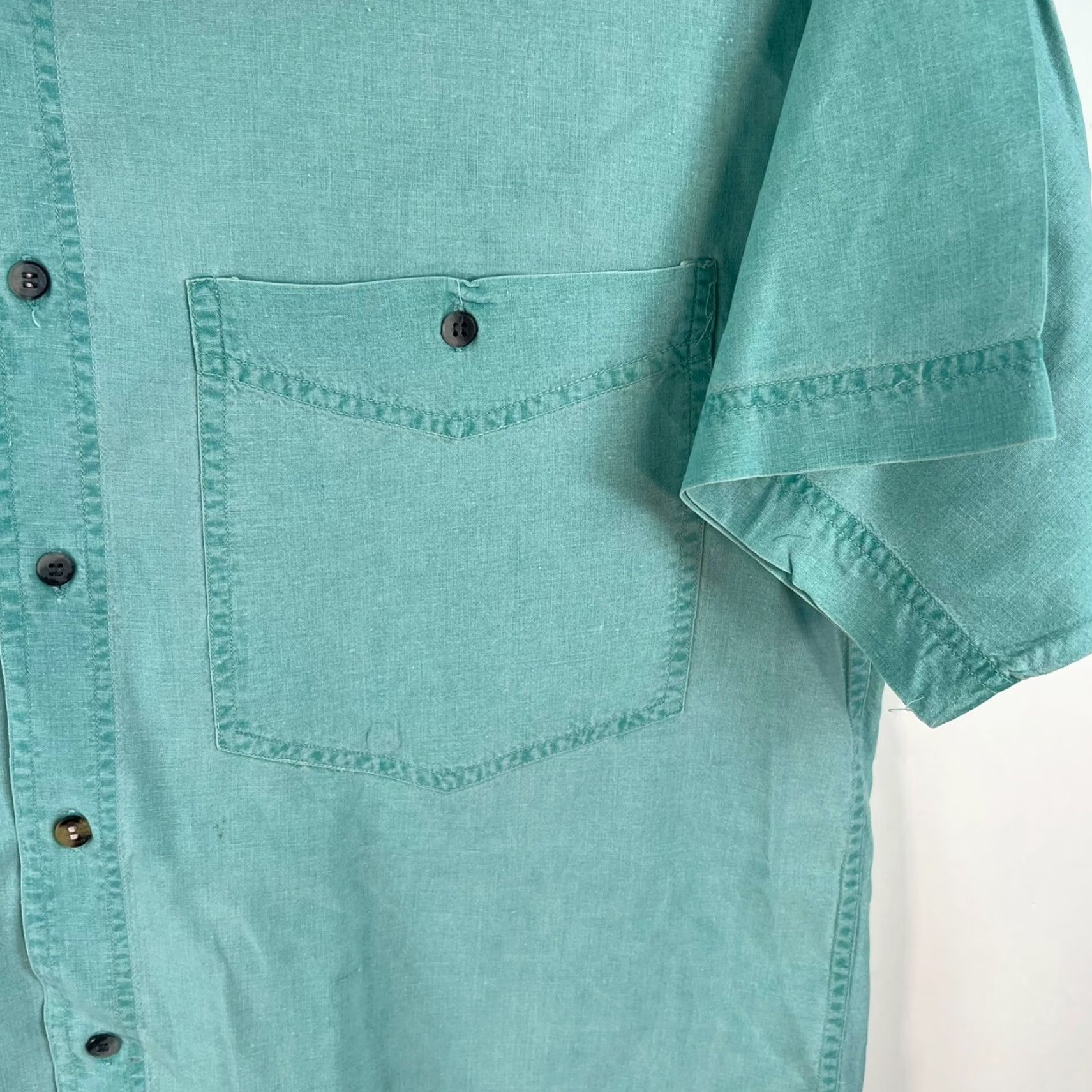 Altea VINTAGE Cargo Button Shirt Mens XL Teal Blue Heavyweight Cotton Pockets 100% USA Seller Mens XL Teal Blue Button-Up Shirt Size US XL / EU 56 / 4 - 3 Thumbnail